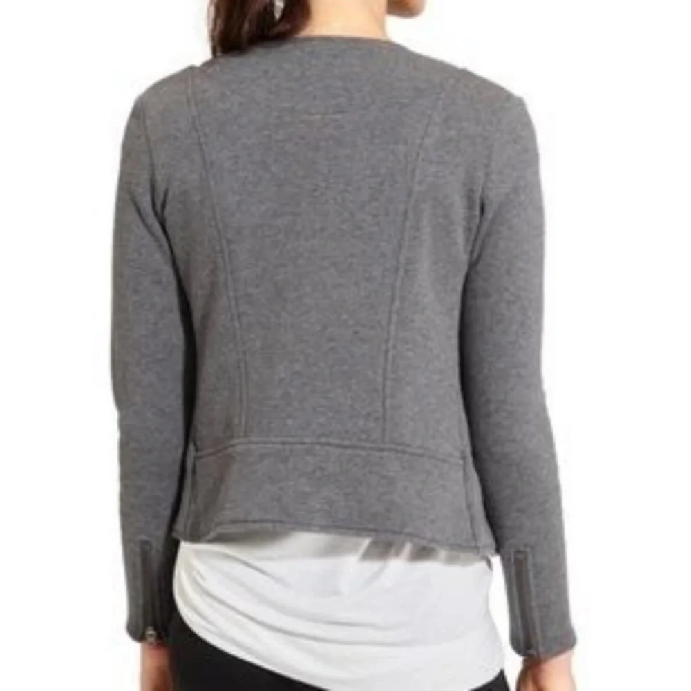 Athleta EUC Gray Quilted Moto Jacket